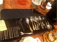 PIECE SET STAINLESS STEEL WITH GOLD SILVERWARE