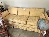 Gold Damask Sofa (Like New)  (LR)