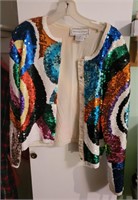 Adrienne Vittadini Rainbow Sequined jacket.