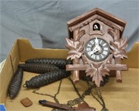 NS: ANTIQUE COOKOO CLOCK W/ WEIGHTS & PENDULUM