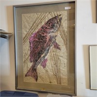 Original Kimian Multi Media Art Fish Print -Framed