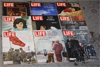 NS: LOT OF 9 1960's LIFE MAGAZINES