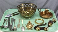 NS: LOT WITH BRASS & FLATWARE