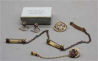 S: LOT OF ANTIQUE JEWELRY (PNG PIN, EARRINGS)++