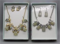 S: 2 COSTUME NECKLACE & EARRING SETS
