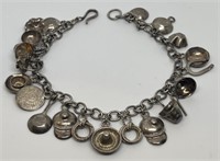 (LG) Sterling Silver Charm Bracelet