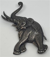 (LG) Sterling Silver Elephant Brooch