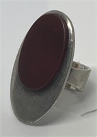 (LG) Sterling Silver Carnelian Ring