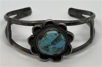 (LG) Sterling Silver Turquoise Cuff Bracelet