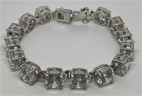 (LG) Sterling Silver Cubic Zirconia Bracelet