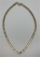 (LG) Sterling Silver Gold Tone Necklace