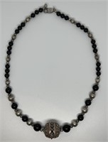 (LG) Sterling Silver Beaded Necklace