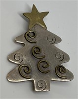 (LG) Sterling Silver Holiday Tree Brooch