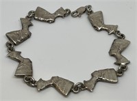 (LG) Sterling Silver Pharoah Head Bracelet