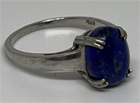 (LG) Sterling Silver Lapis Lazuli Ring