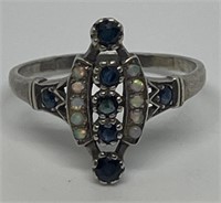 (LG) Sterling Silver Multi-Stone Ring