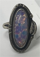 (LG) Sterling Silver Multi-Color Opalescent Ring