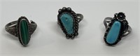(LG) Sterling Silver Turquoise Rings