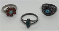 (LG) Sterling Silver Turquoise Rings