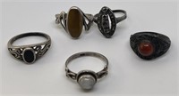 (LG) Sterling Silver Rings Various Stones