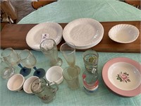 Plates, (6) Pink Rose China Bowls, Assortment of