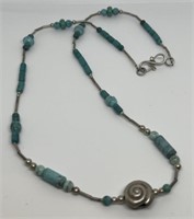 (LG) Sterling Silver Turquoise Necklace