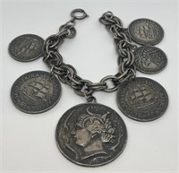(LG) South Africa Coin Bracelet Costume Jewelry