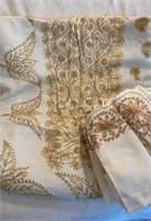 Gold Hand Embroider Table Cloth & Napkins