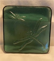 Glass Dragonfly Tile Candle Holder