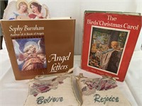 Angel Book & Cushions, Birds Christmas Carol