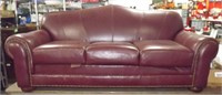 BURGUNDY LEATHER COUCH