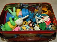 4" T x 7" L x 5" W Tin of Vintage Trinket Toys