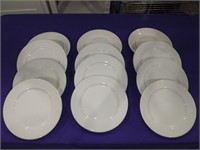 SET OF 12 9" WHITE IRONSTONE PLATES