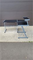 AMH2510 Black And Grey L Shaped Desk