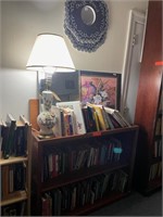 Lamp, Book Shelf With Books, Chalk Art +