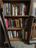 Assorted Books and Book Case