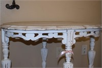 wood painted white antique table