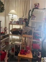 Chair, Lamp, Glassware, Shelves, Dolls and more