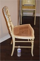 Wood Painted Cane Seat Chair