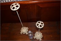 (2) Metal Hat Stands Painted White