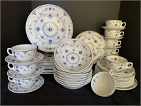 Lovely Old Furnivals Blue & White Dinnerware Set