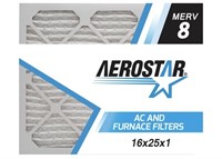 New Aerostar 16x25x1 MERV 8, Pleated Air Filter,