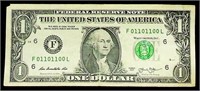 $1 Bill w/ True Binary Serial Number - Very Rare