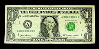 "Liar's Poker" $1 Bill ~ A00003000B EXTREMELY RARE