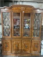 CHINA CABINET 2 PIECES LIGHTED GLASS SHELVES