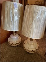 Vintage Table Lamps Set Of Two And Hanging Lamp