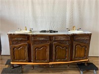 Custom Marble Top Vanity with Gold Plated Fixtures