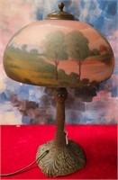 114 - VINTAGE HANDPAINTED TABLE LAMP