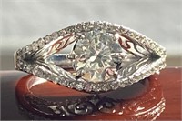 1.30 Cts Diamond Round Engagement Ring 14 Kt