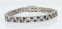 $ 11,480 4.83 Ct Diamond Sapphire Bracelet 14 Kt